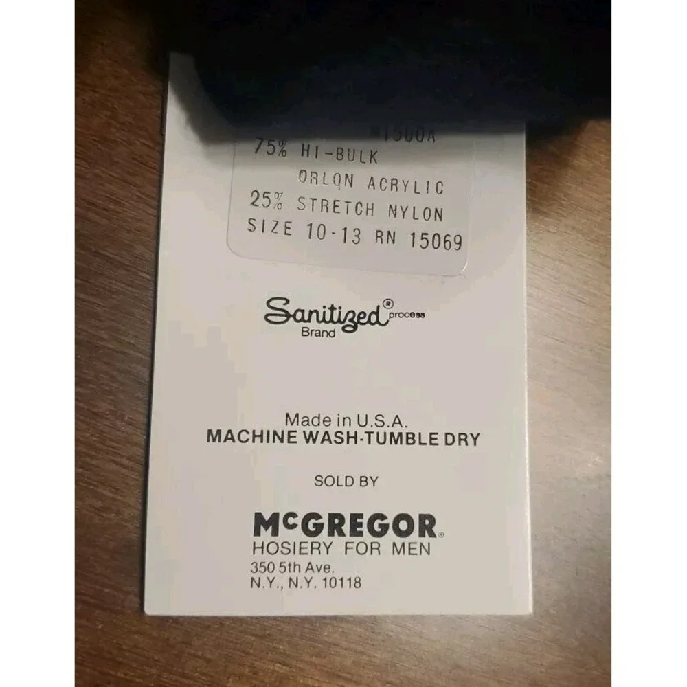 Vintage McGREGOR Hosiery for Men Size 10-13 Navy Blue‎ Orlon Socks Made in USA